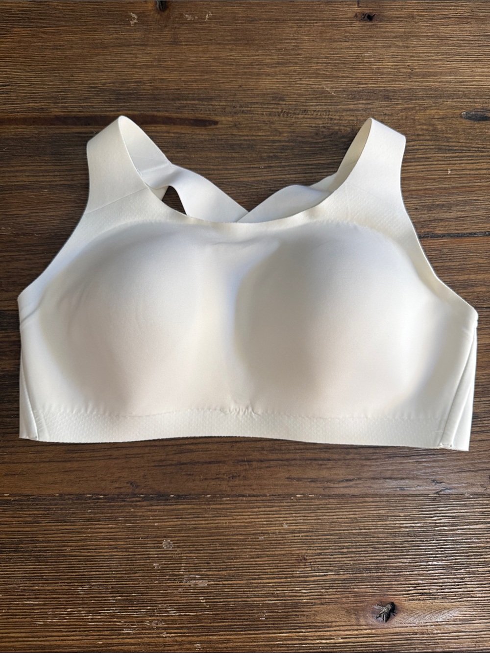 lululemon athletica Light Ivory Sports Top with Grey  Logo